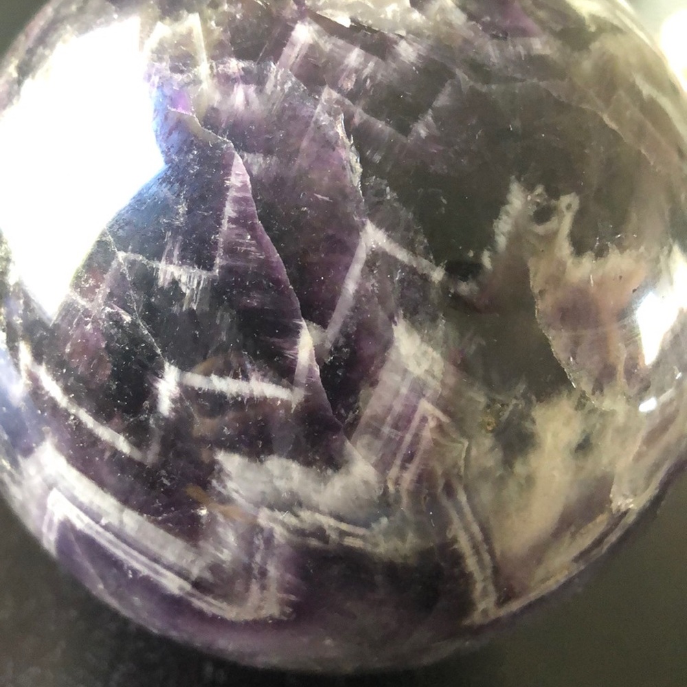 Large Chevron Amethyst Sphere - image 7